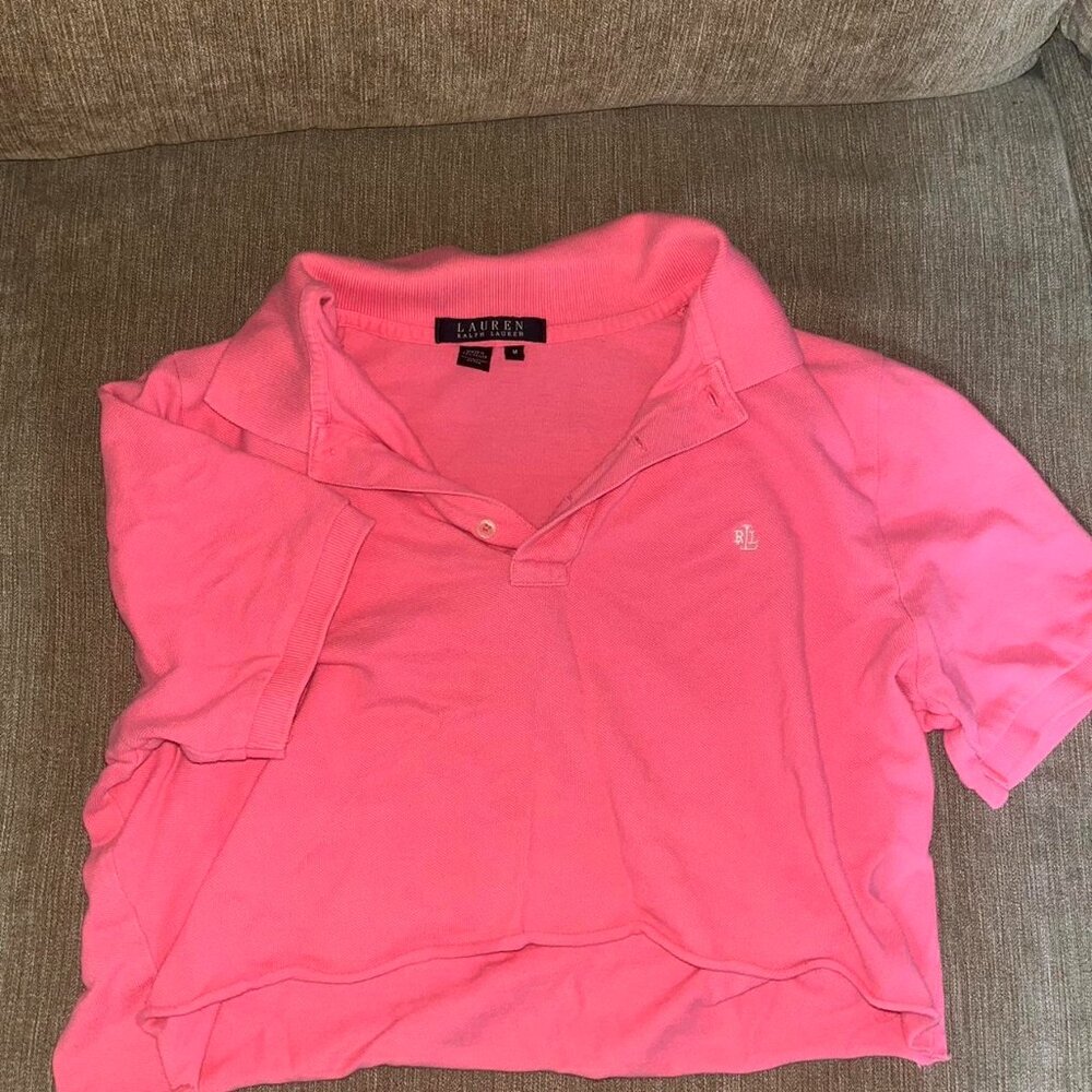 Pink Ralph Lauren cropped polo shirt #preppy
